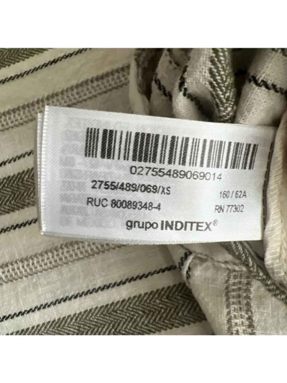 Zara Linen Blend Wide Leg Pants Womens XSmall High Waist‎ Striped Full Length